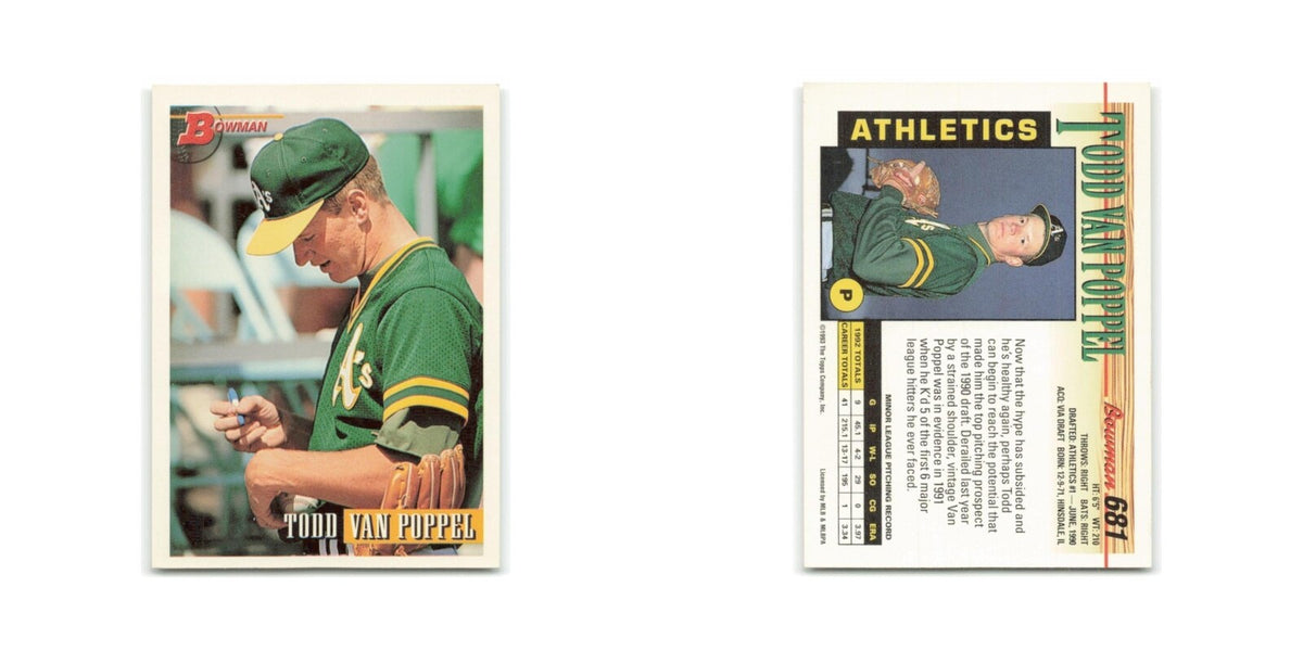 Todd Van Poppel 1993 Bowman #681 Oakland Athletics Baseball Card NM