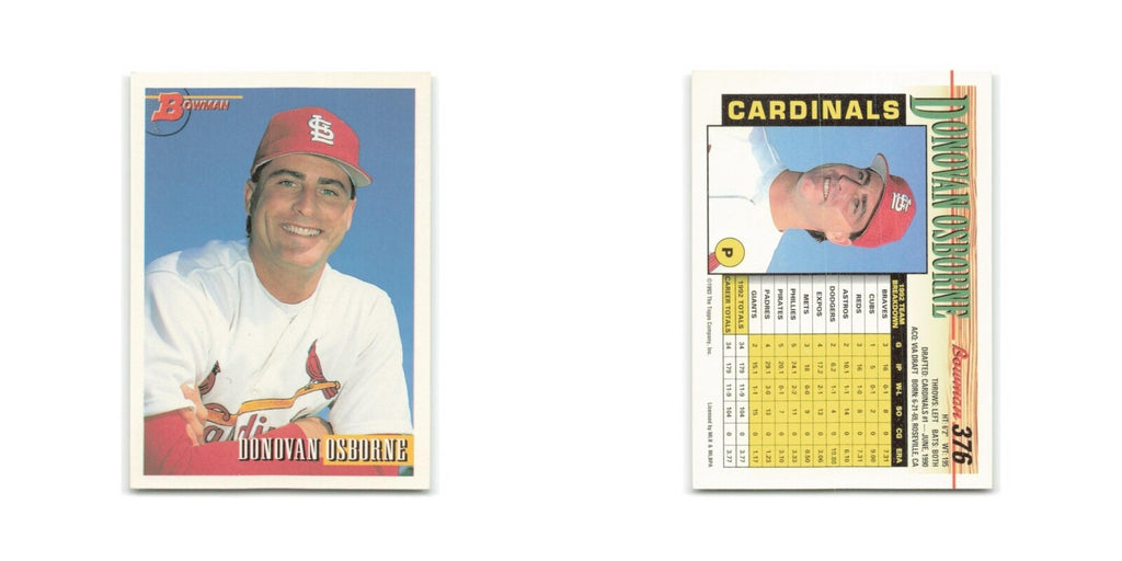 Donovan Osborne 1993 Bowman #376 St. Louis Cardinals Baseball Card NM