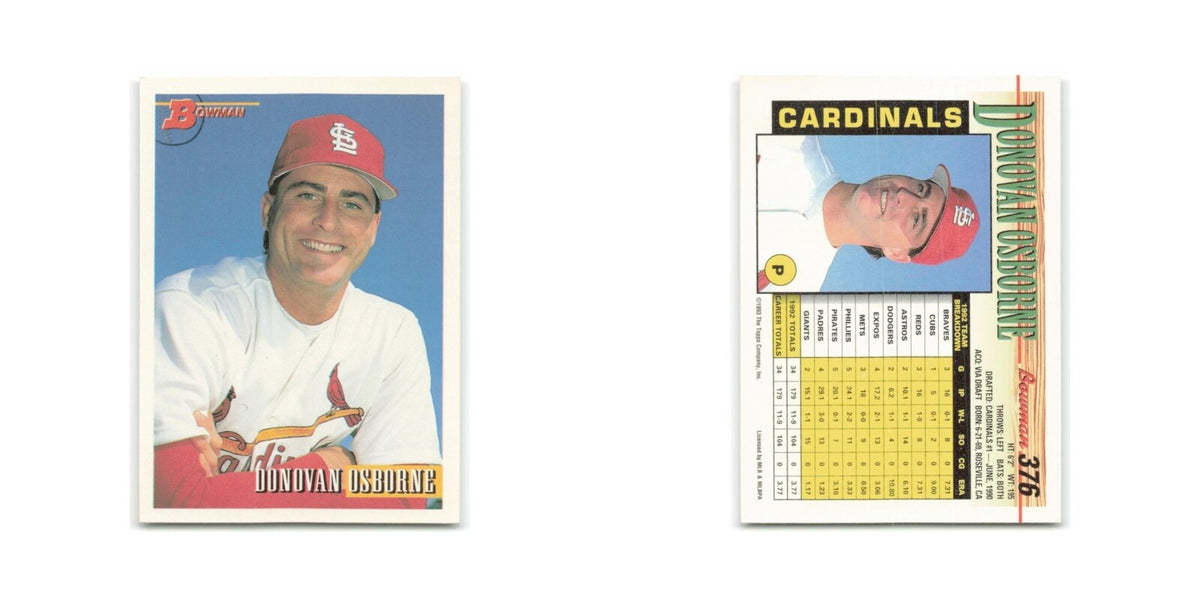 Donovan Osborne 1993 Bowman #376 St. Louis Cardinals Baseball Card NM