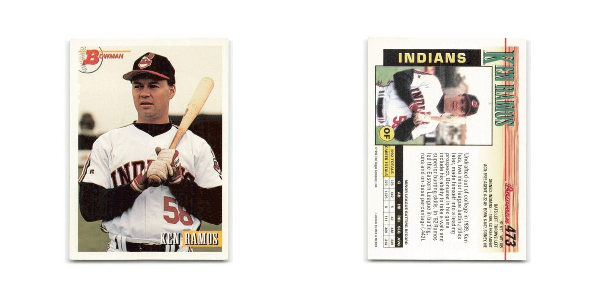 Ken Ramos Rookie 1993 Bowman #473 Cleveland Indians Baseball Card NM