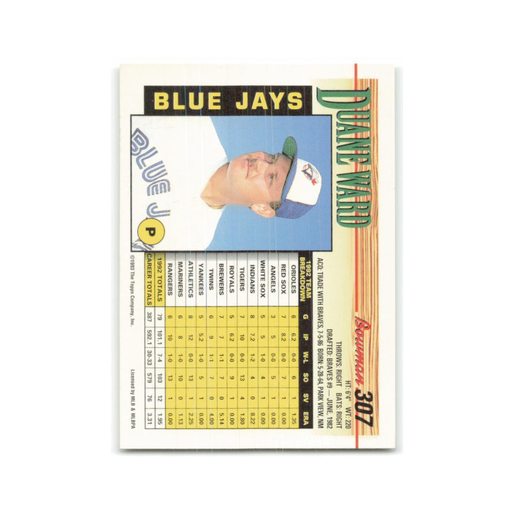 Duane Ward 1993 Bowman #307 Toronto Blue Jays Baseball Card NM