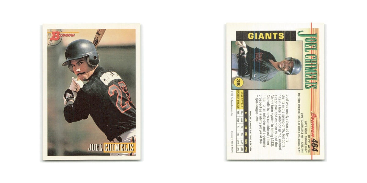 Joel Chimelis Rookie 1993 Bowman #464 San Francisco Giants Baseball Card NM