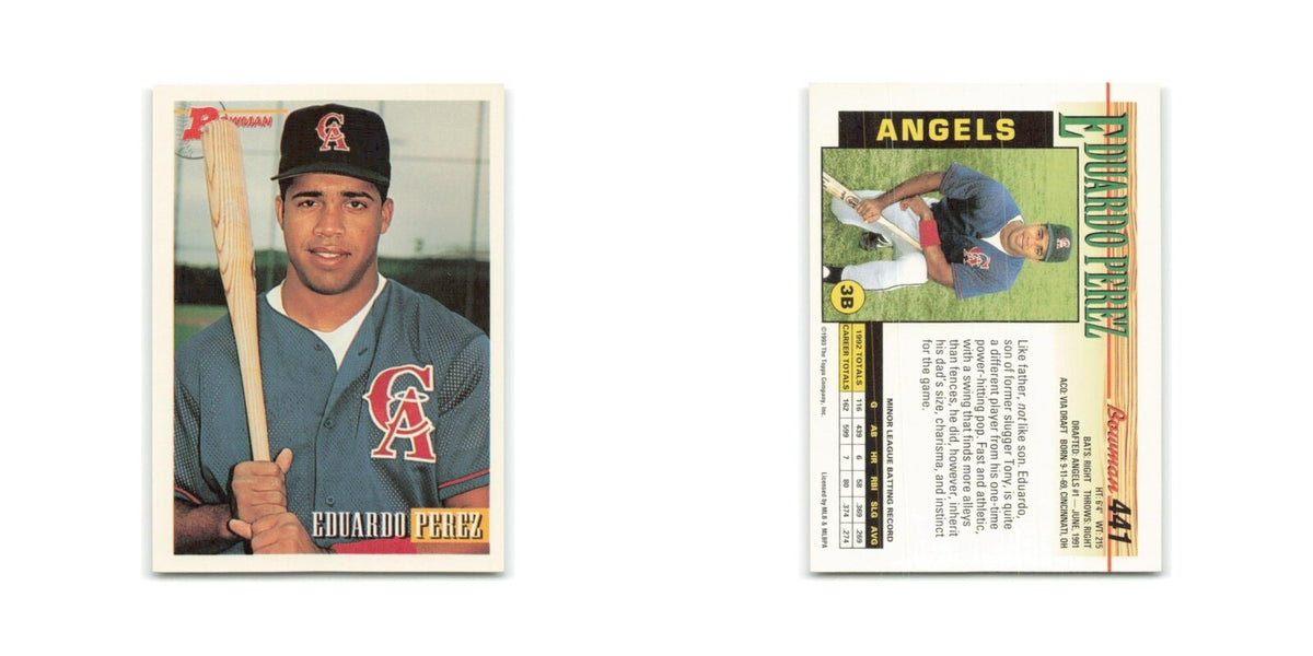 Eduardo Perez 1993 Bowman #441 California Angels Baseball Card NM
