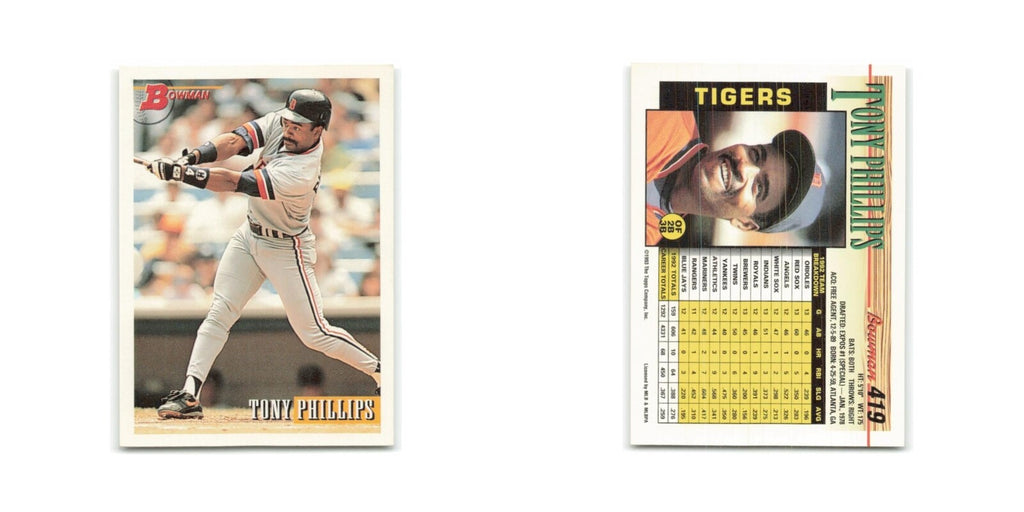 Tony Phillips 1993 Bowman #419 Detroit Tigers Baseball Card NM
