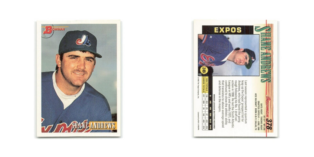 Shane Andrews 1993 Bowman #378 Montreal Expos Baseball Card NM