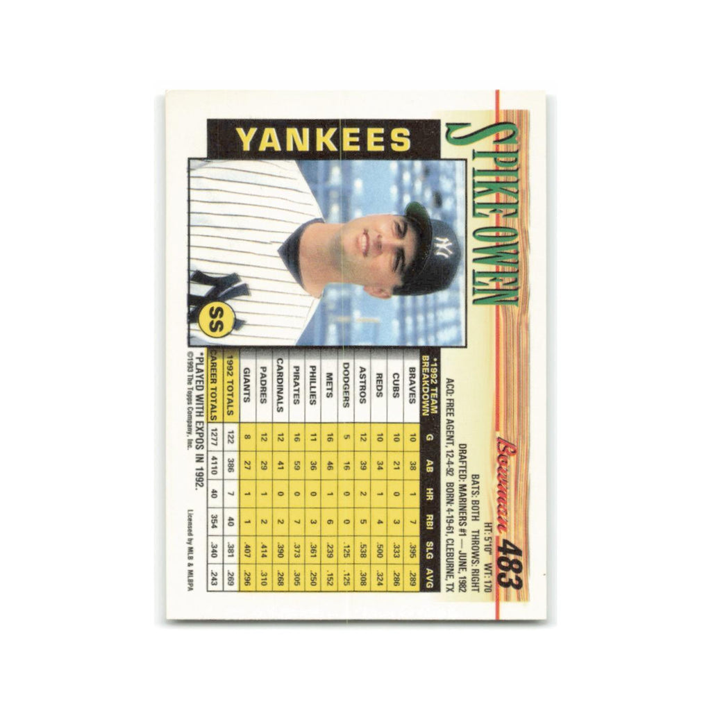 Spike Owen 1993 Bowman #483 New York Yankees Baseball Card NM