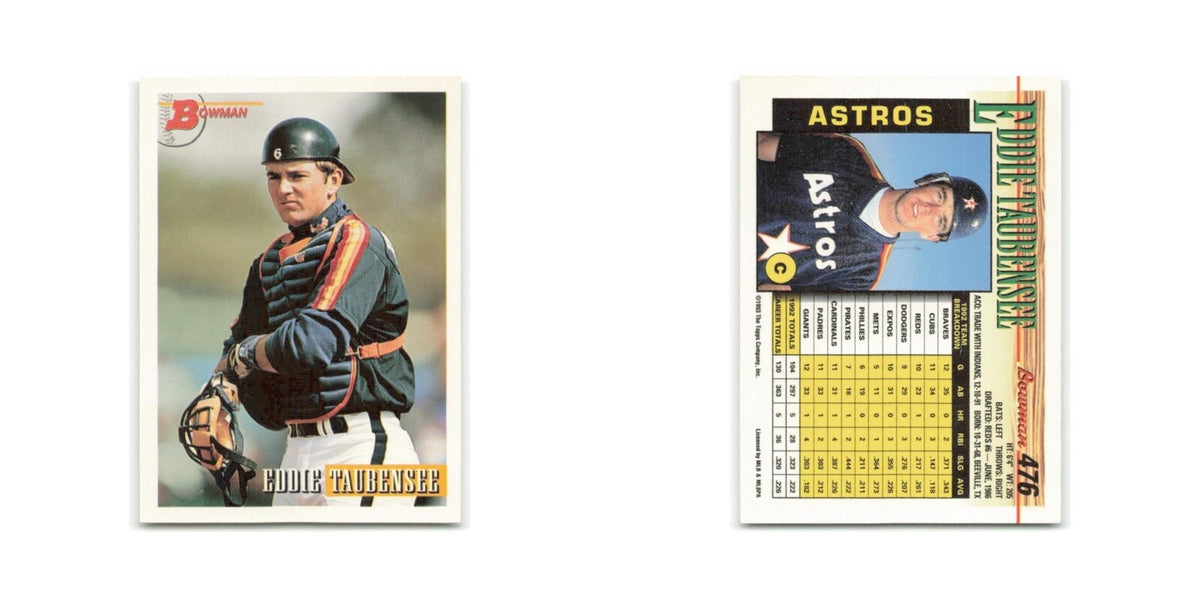 Eddie Taubensee 1993 Bowman #476 Houston Astros Baseball Card NM