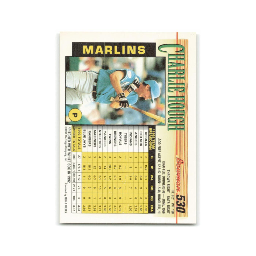 Charlie Hough 1993 Bowman #530 Florida Marlins Baseball Card NM