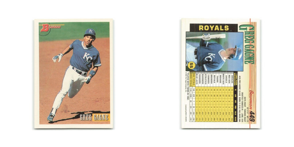 Greg Gagne 1993 Bowman #449 Kansas City Royals Baseball Card NM