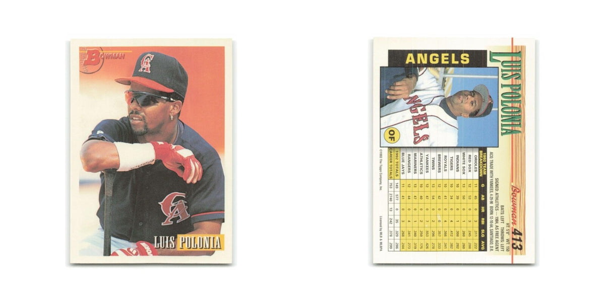 Luis Polonia 1993 Bowman #413 California Angels Baseball Card NM