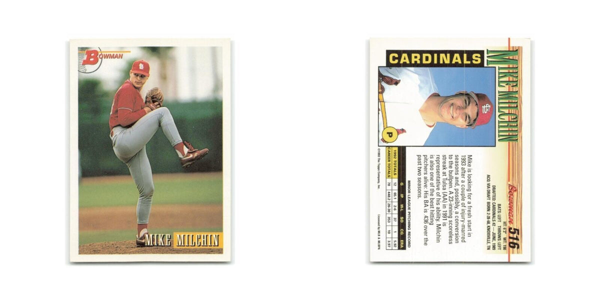 Mike Milchin 1993 Bowman #516 St. Louis Cardinals Baseball Card NM