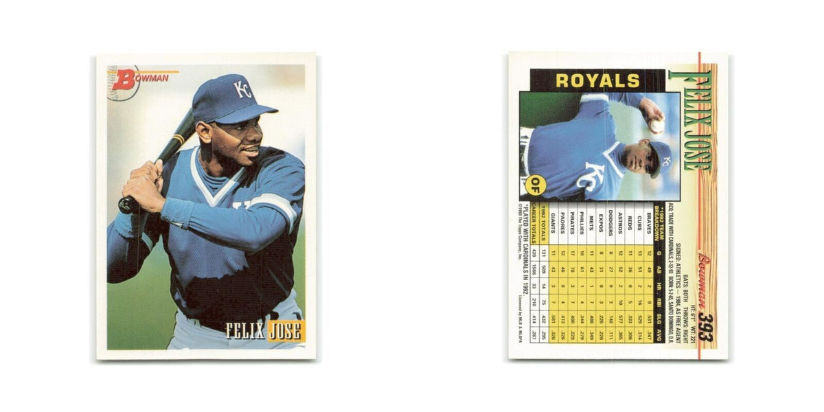 Felix Jose 1993 Bowman #393 Kansas City Royals Baseball Card NM