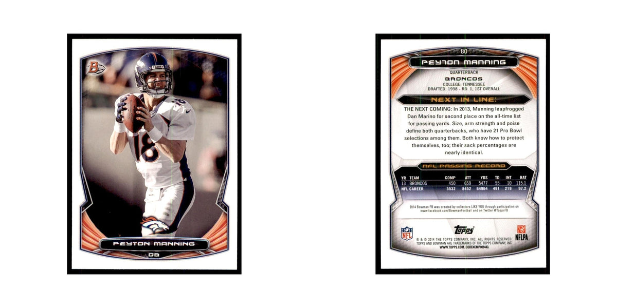 2014 Bowman Peyton Manning Football Cards #80