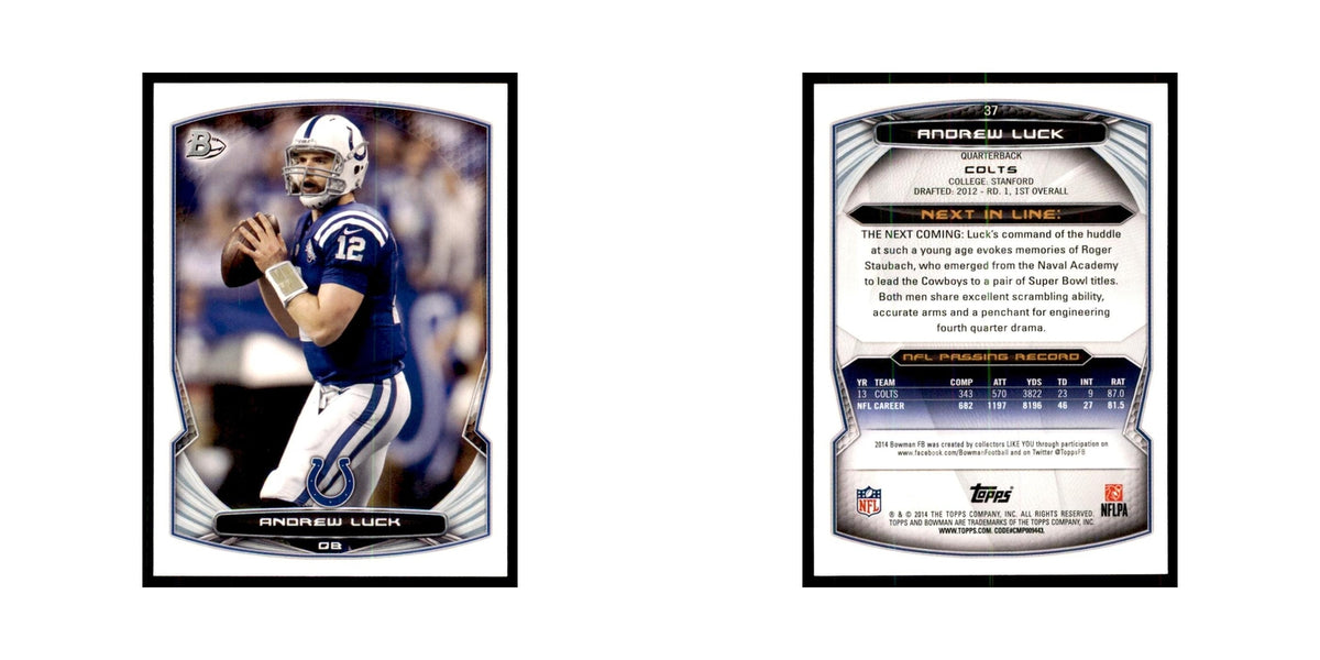 2014 Bowman Andrew Luck Football Cards #37