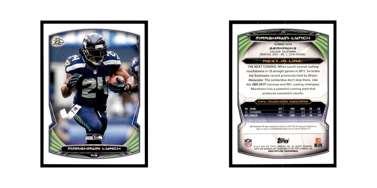 2014 Bowman Marshawn Lynch Football Cards #20