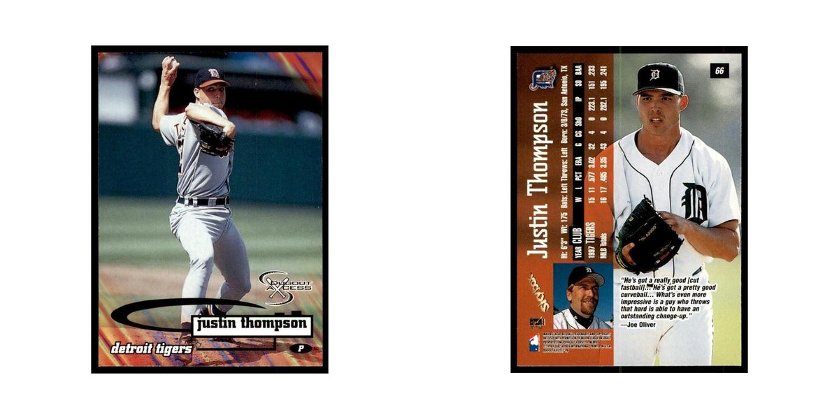 1998 SkyBox Dugout Axcess Justin Thompson Baseball Cards #66