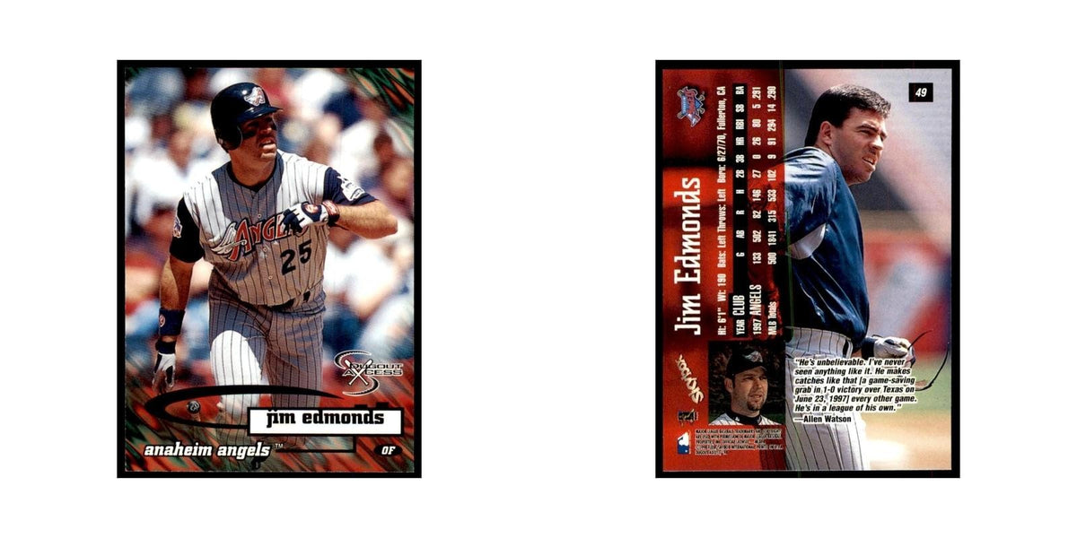 1998 SkyBox Dugout Axcess Jim Edmonds Baseball Cards #49