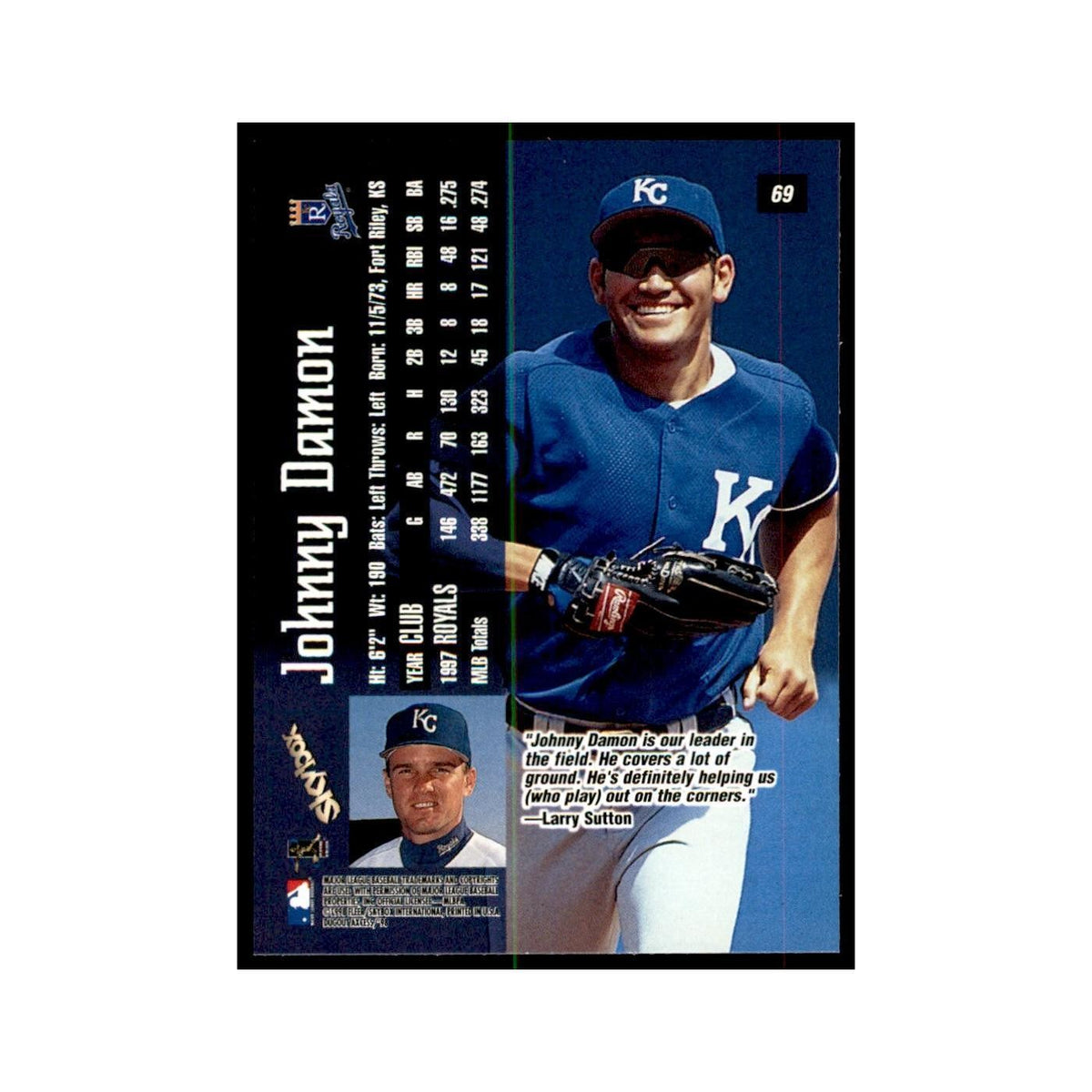1998 SkyBox Dugout Axcess Johnny Damon Baseball Cards #69