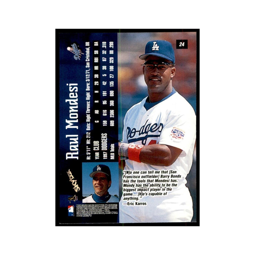 1998 SkyBox Dugout Axcess Raul Mondesi Baseball Cards #24