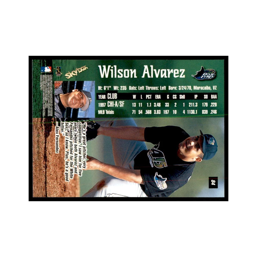 1998 SkyBox Dugout Axcess Wilson Alvarez Baseball Cards #84