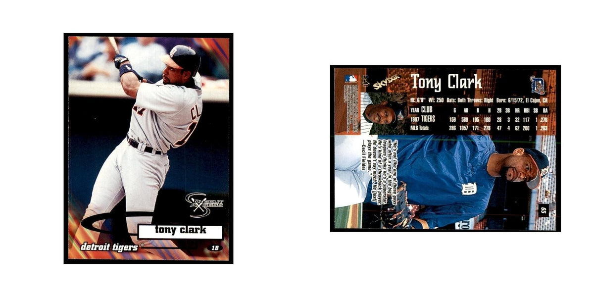 1998 SkyBox Dugout Axcess Tony Clark Baseball Cards #65