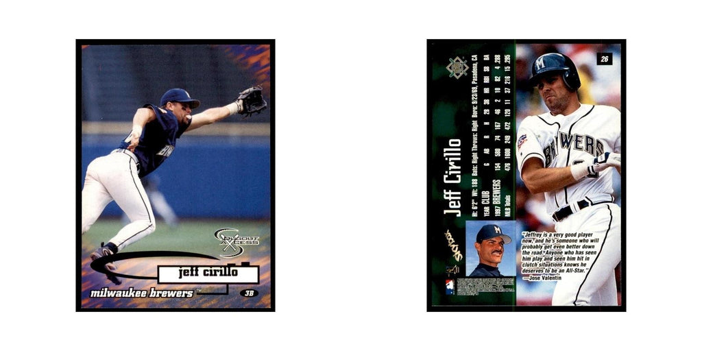1998 SkyBox Dugout Axcess Jeff Cirillo Baseball Cards #26