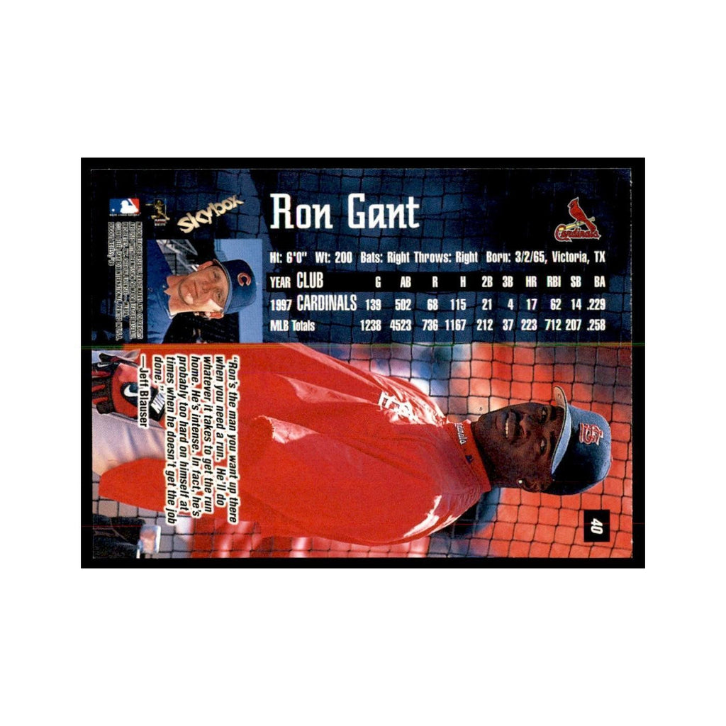 1998 SkyBox Dugout Axcess Ron Gant Baseball Cards #40
