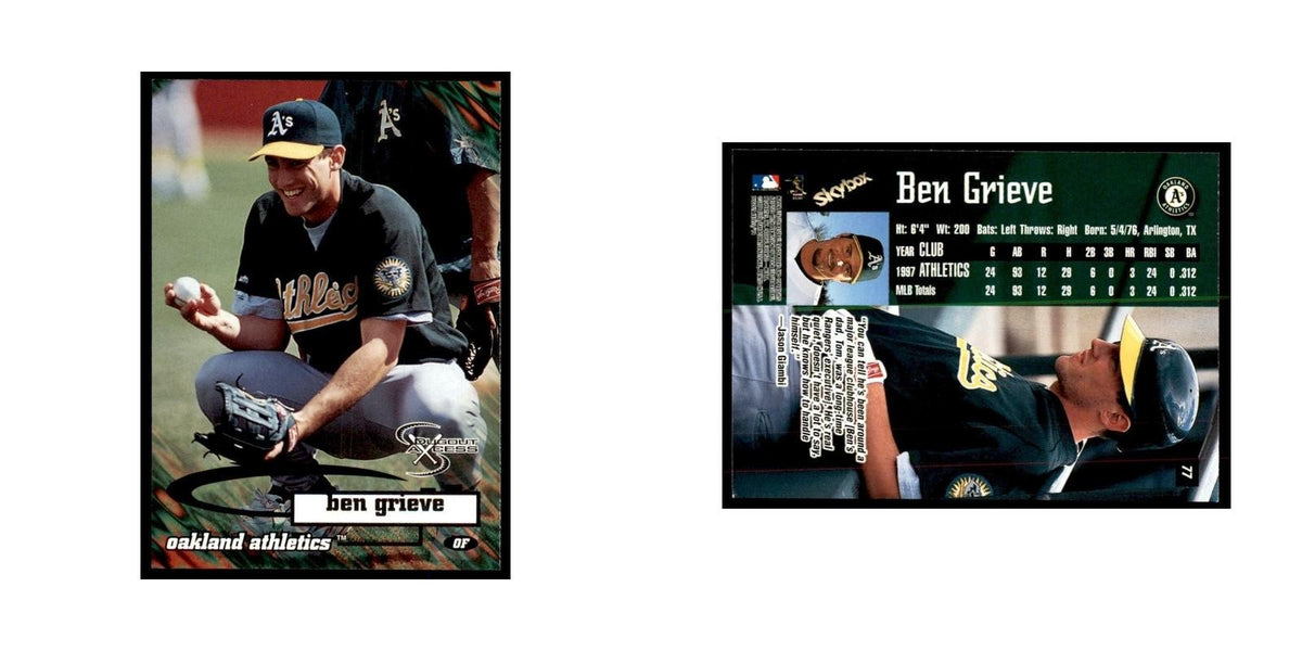 1998 SkyBox Dugout Axcess Ben Grieve Baseball Cards #77