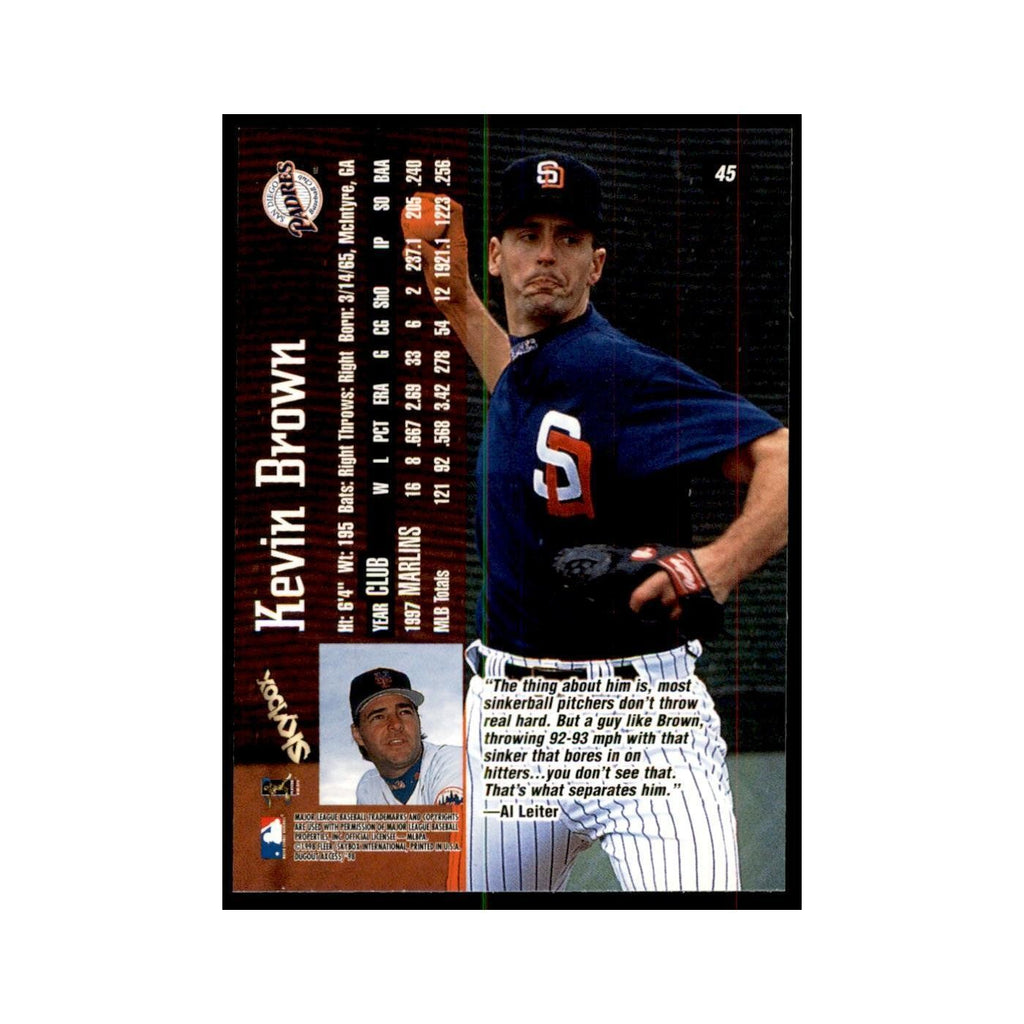 1998 SkyBox Dugout Axcess Kevin Brown Baseball Cards #45