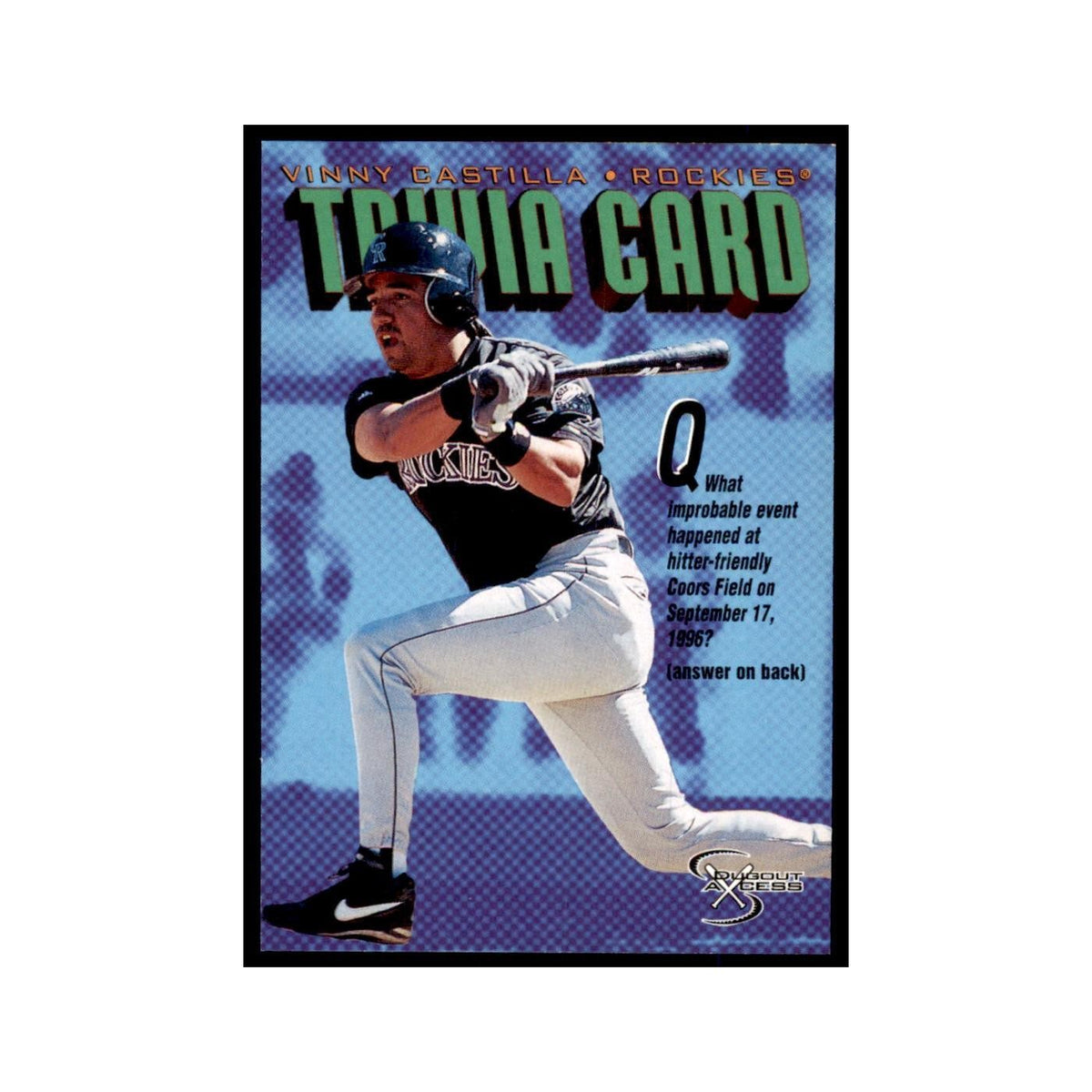 1998 SkyBox Dugout Axcess Vinny Castilla Baseball Cards #141