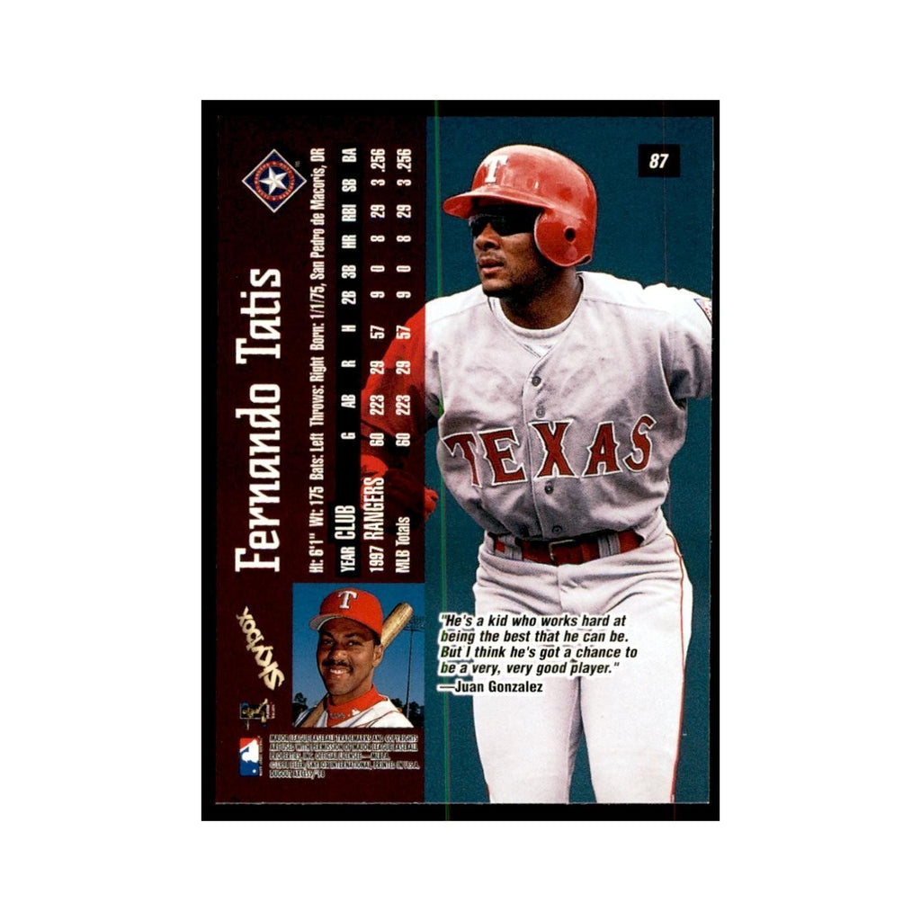 1998 SkyBox Dugout Axcess Fernando Tatis Baseball Cards #87