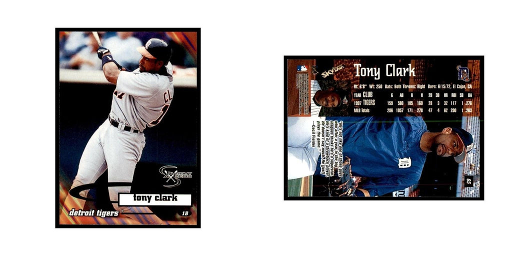 1998 SkyBox Dugout Axcess Tony Clark Baseball Cards #65