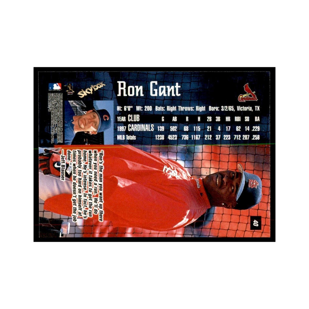 1998 SkyBox Dugout Axcess Ron Gant Baseball Cards #40