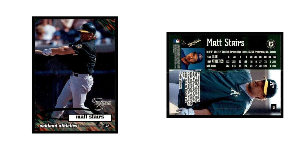 1998 SkyBox Dugout Axcess Matt Stairs Baseball Cards #76