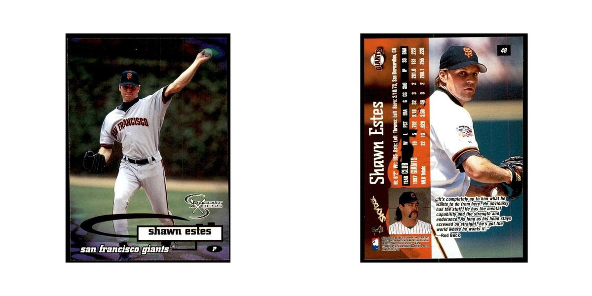1998 SkyBox Dugout Axcess Shawn Estes Baseball Cards #48