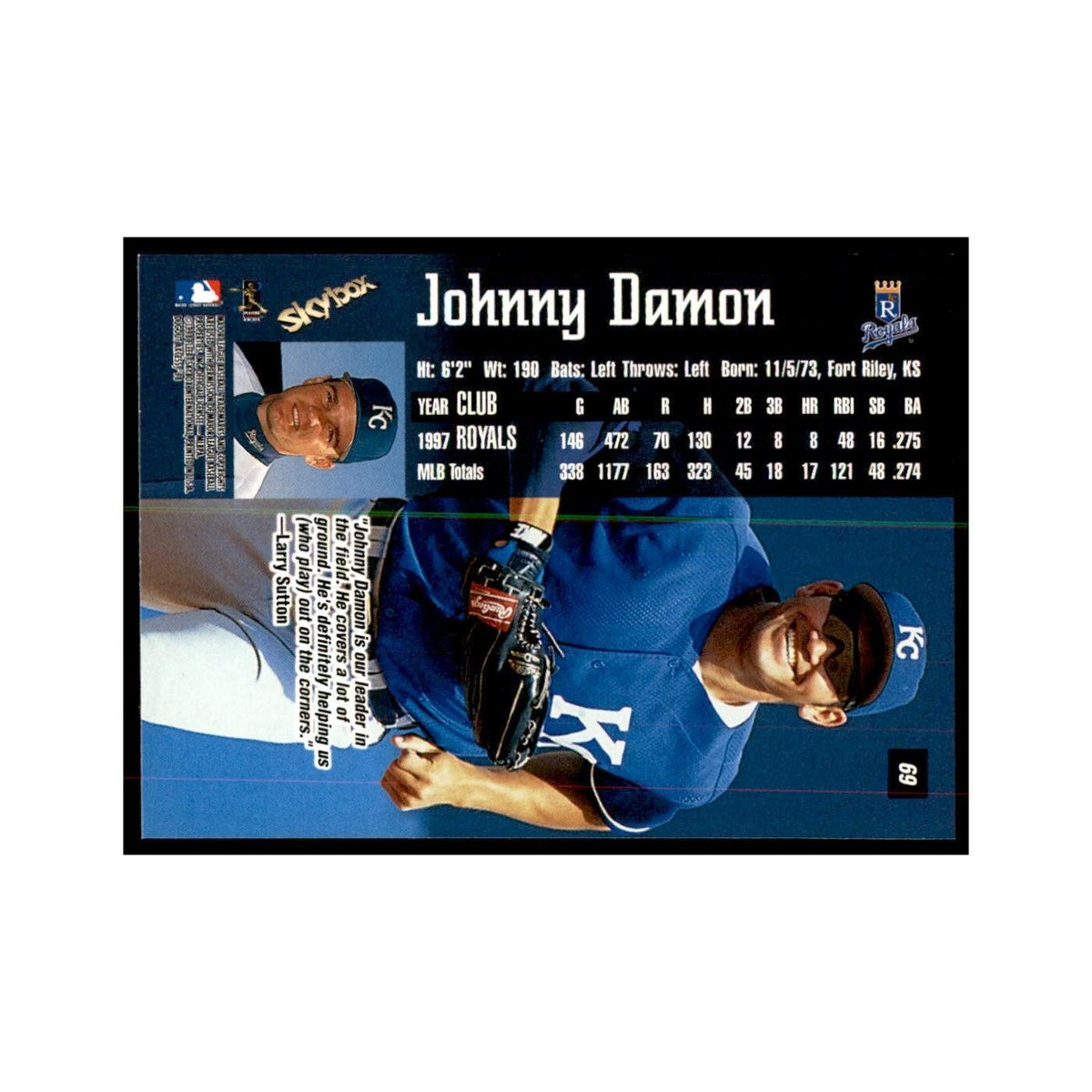 1998 SkyBox Dugout Axcess Johnny Damon Baseball Cards #69