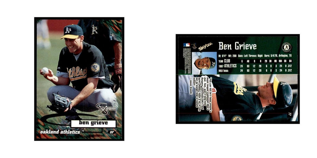 1998 SkyBox Dugout Axcess Ben Grieve Baseball Cards #77