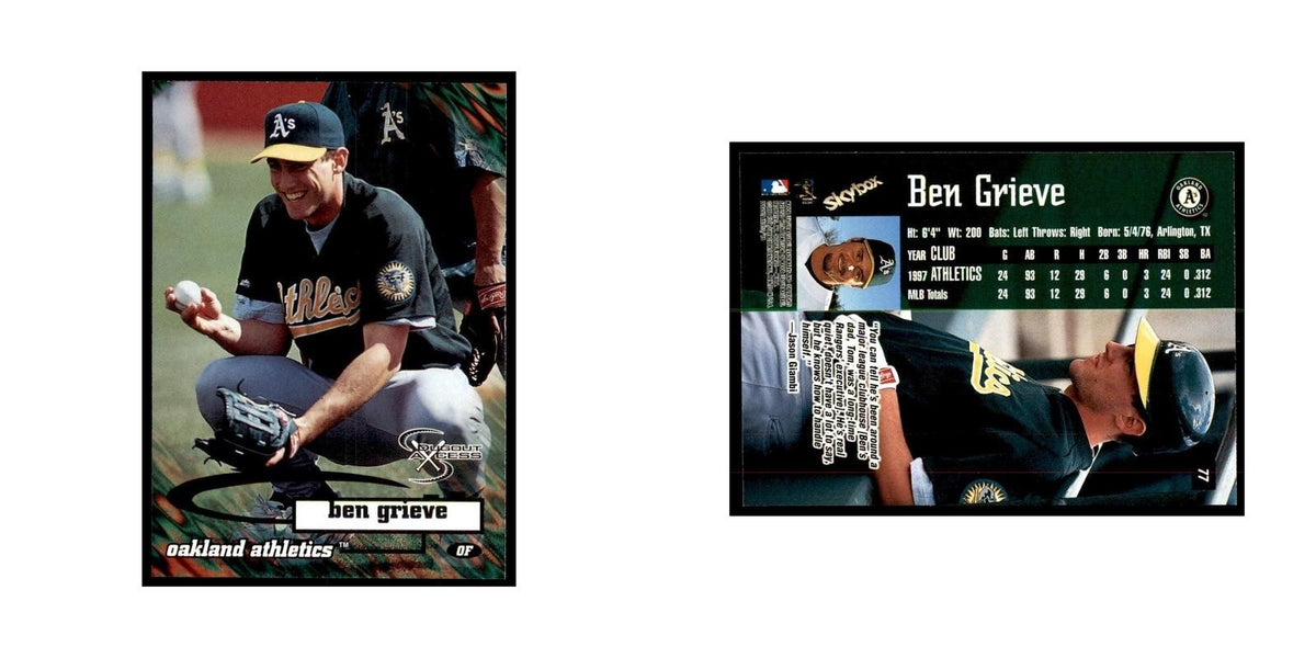 1998 SkyBox Dugout Axcess Ben Grieve Baseball Cards #77