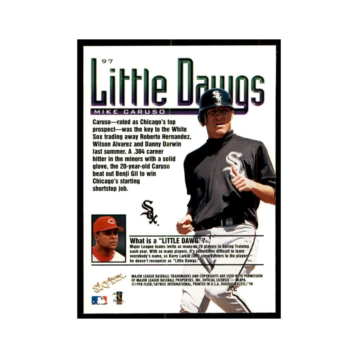 1998 SkyBox Dugout Axcess Mike Caruso Baseball Cards #97