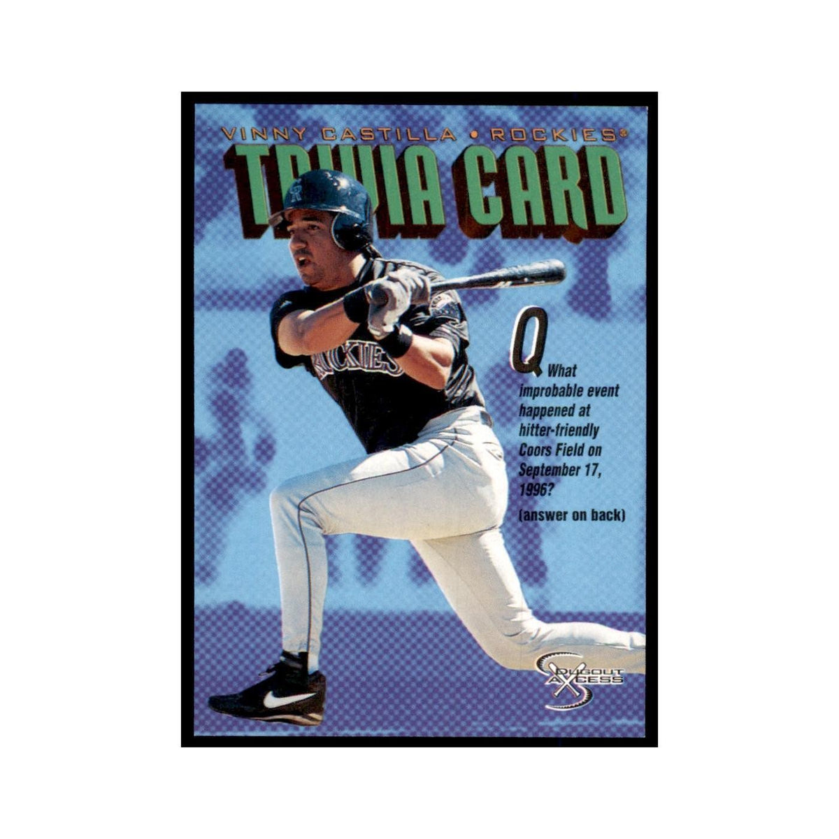 1998 SkyBox Dugout Axcess Vinny Castilla Baseball Cards #141