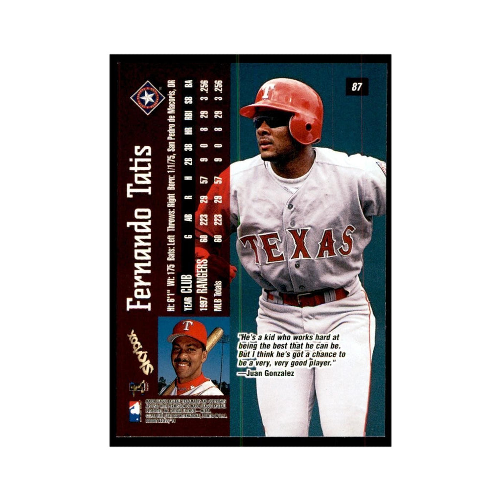 1998 SkyBox Dugout Axcess Fernando Tatis Baseball Cards #87
