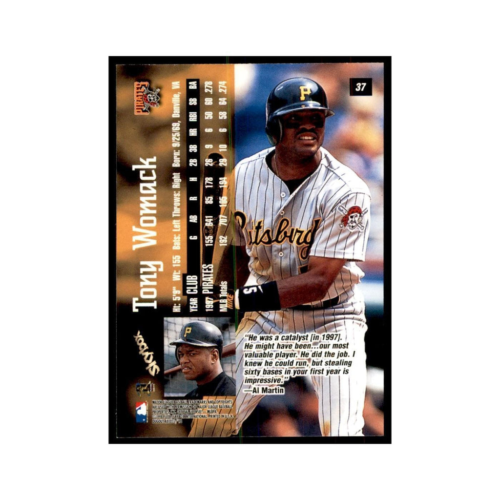 1998 SkyBox Dugout Axcess Tony Womack Baseball Cards #37