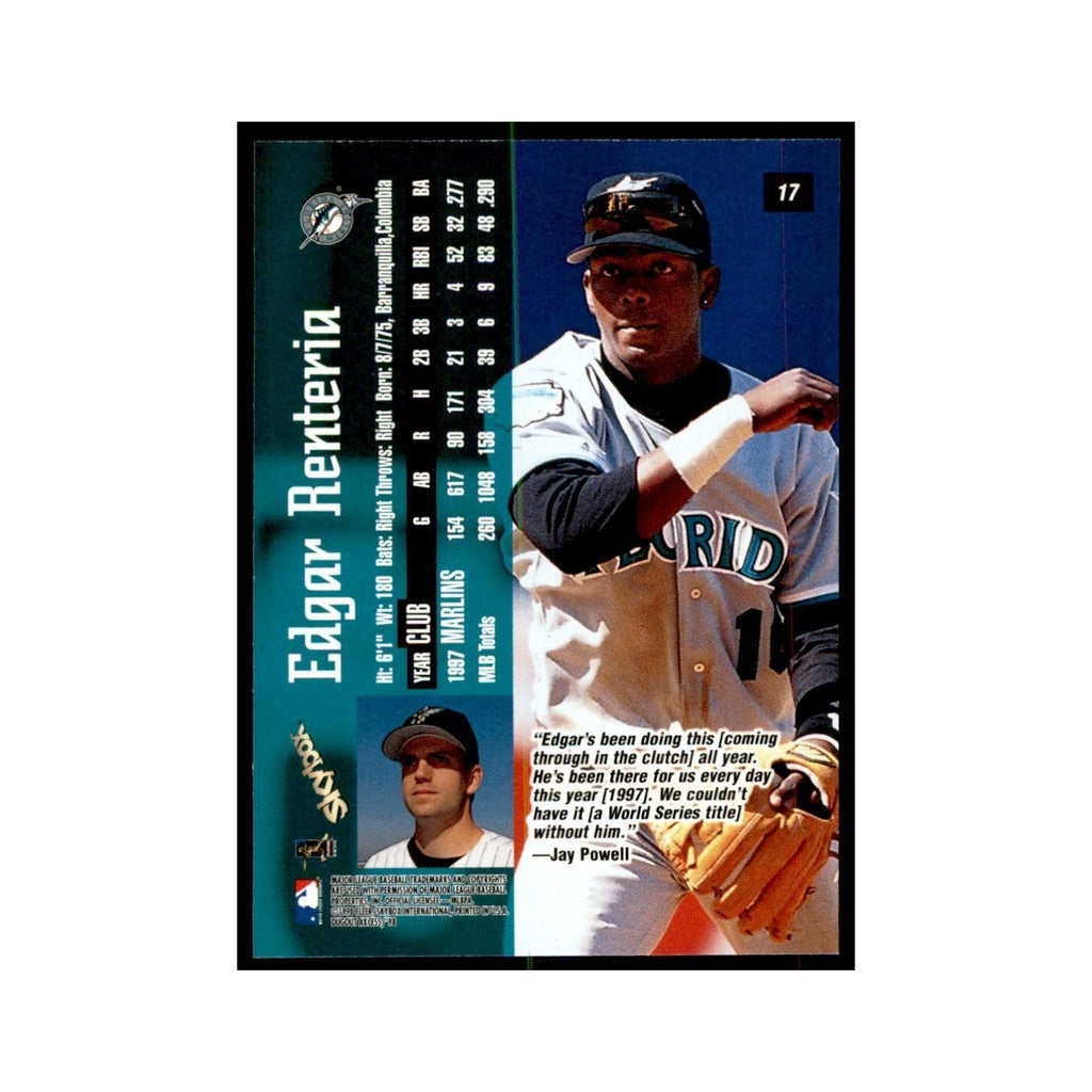 1998 SkyBox Dugout Axcess Edgar Renteria Baseball Cards #17