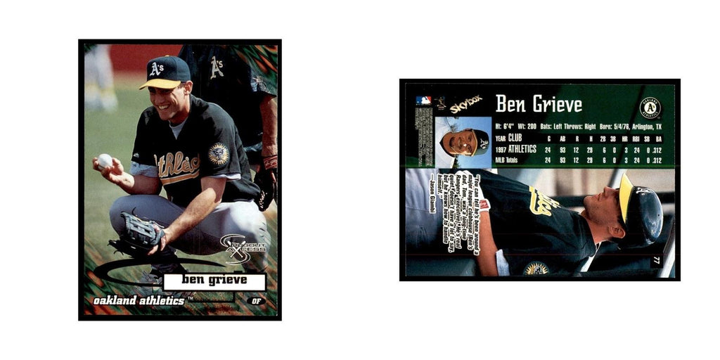 1998 SkyBox Dugout Axcess Ben Grieve Baseball Cards #77