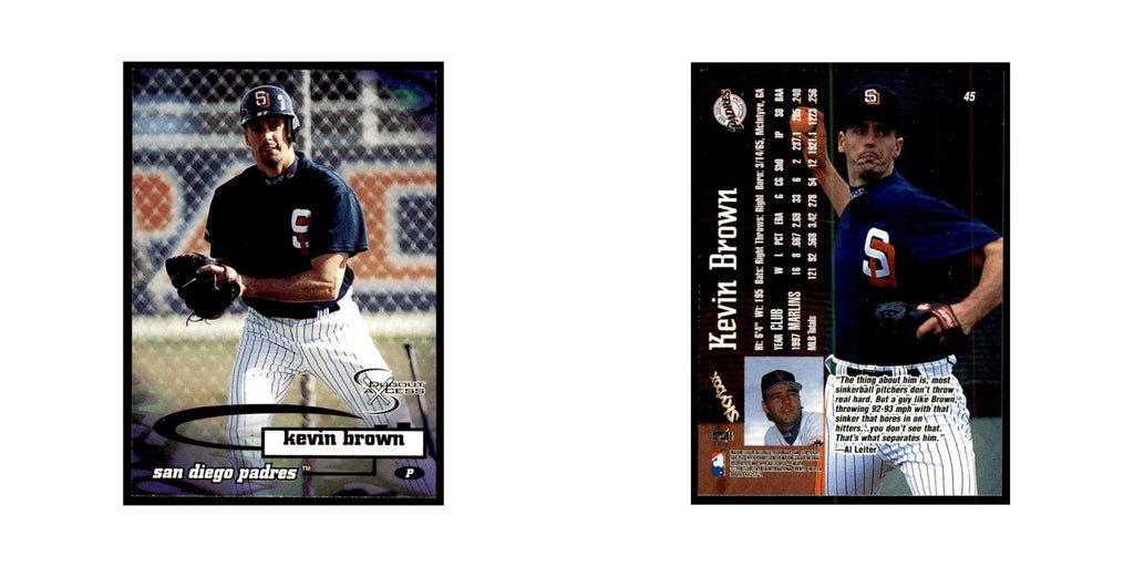 1998 SkyBox Dugout Axcess Kevin Brown Baseball Cards #45