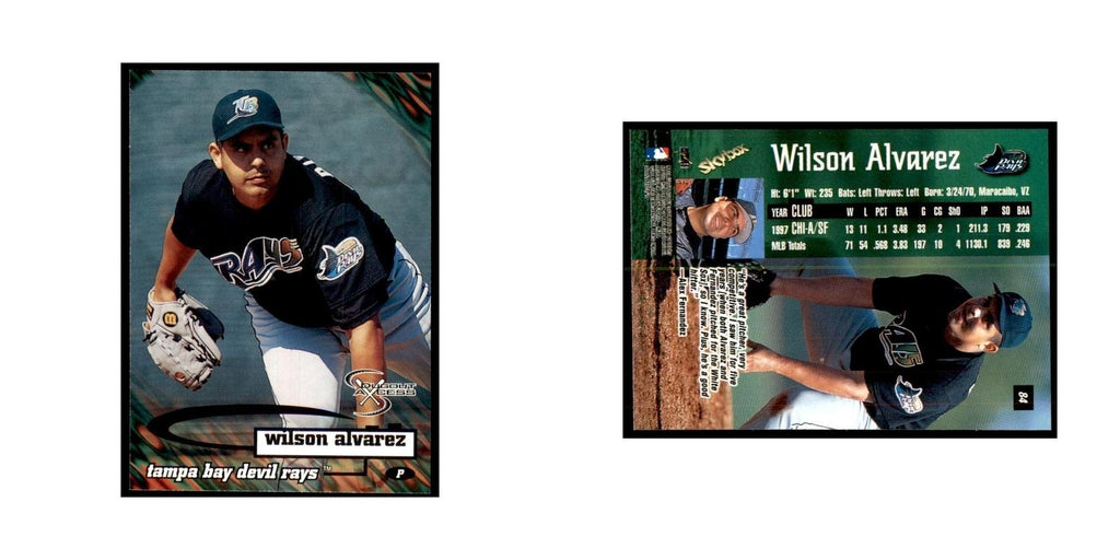 1998 SkyBox Dugout Axcess Wilson Alvarez Baseball Cards #84
