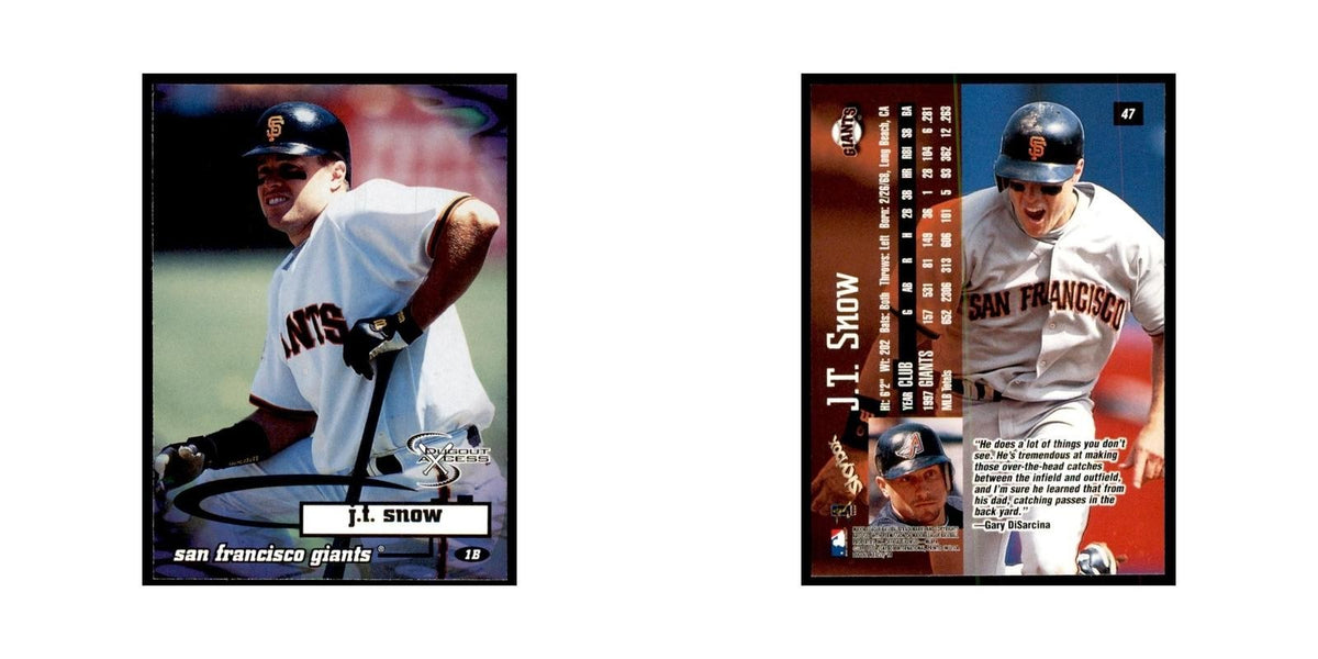 1998 SkyBox Dugout Axcess J.T. Snow Baseball Cards #47