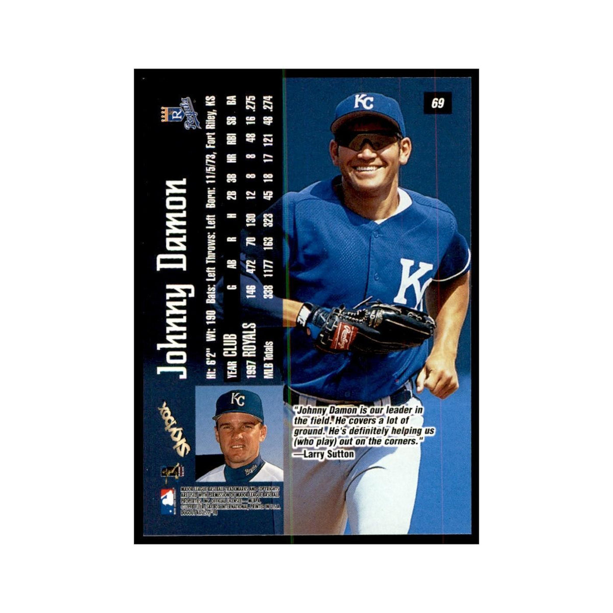 1998 SkyBox Dugout Axcess Johnny Damon Baseball Cards #69