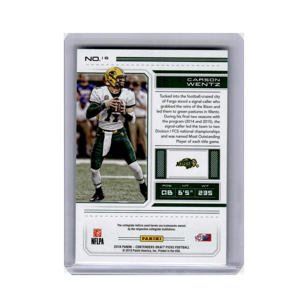 Carson Wentz 2018 Panini Contenders Draft Picks #16 Philadelphia Eagles NM