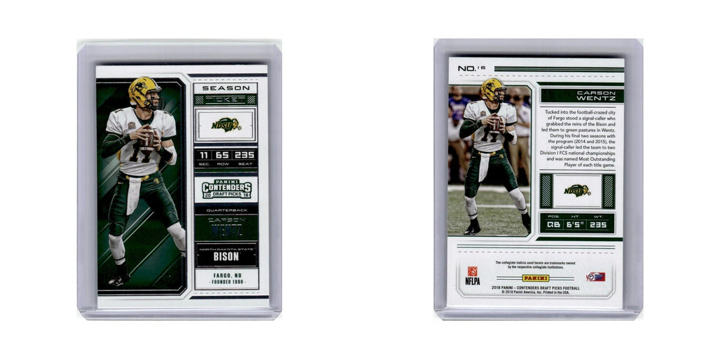 Carson Wentz 2018 Panini Contenders Draft Picks #16 Philadelphia Eagles NM